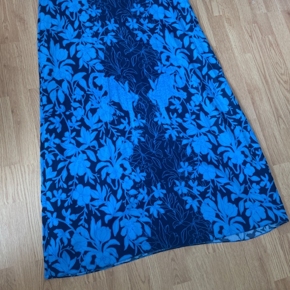 EUC Lilly Pulitzer Blue Donita Floral Halter  Maxi Dress Size 14 - Picture 3 of 8